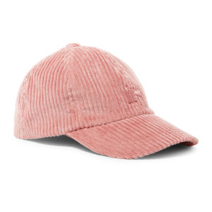 casquette rose en velours cotelé